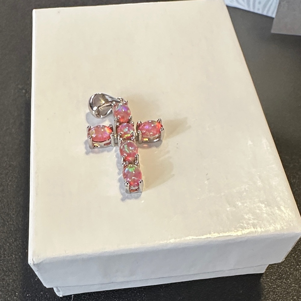 Elegant Pink Cross Pendant
